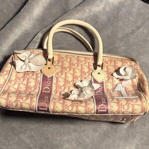Dior Floral Pink and Cream Satchel